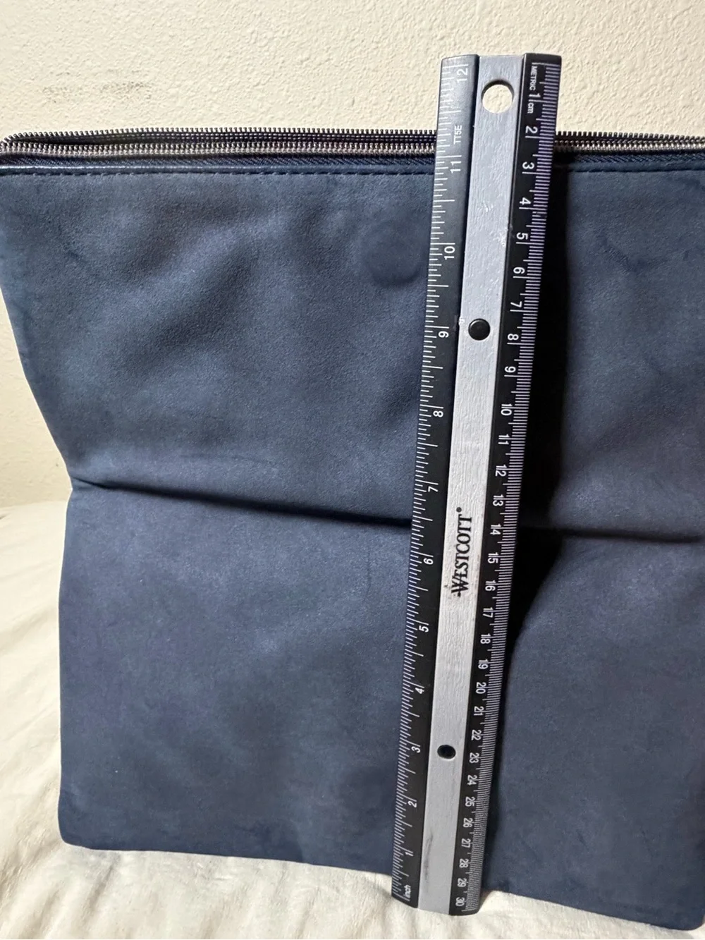 Stella & Dot Navy Multicolor Metallic Stripe Foldover Clutch Bag